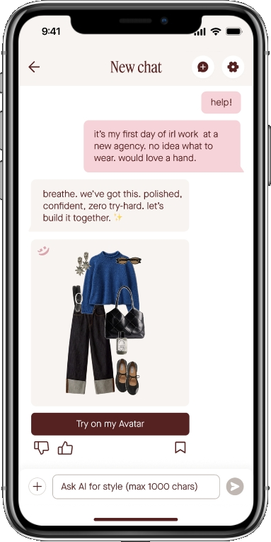 Portal AI stylist recommending outfits from your wardrobe
